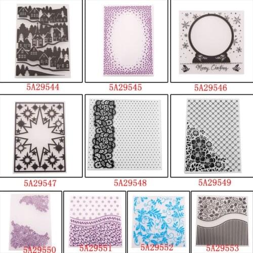 Plastic Embossing Folder Template DIY Scrapbook Photo Album Card Craft DIY Rural House E56C