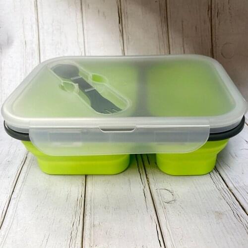 Silicone Bento Box BPA Free Portable Lunch Box Eco-friendly Leakproof Camping Food Storage Container Travel Folding Bowl Adult