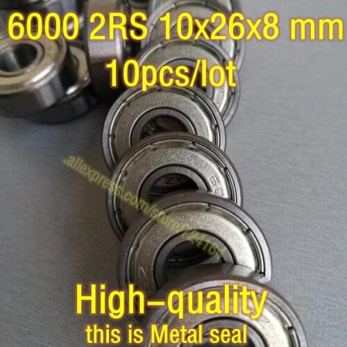 10PCS/LOT Deep groove ball bearing 6000ZZ 6000-2Z 6000RS 6000 2RS 6000DDU 6000 bearing 10x26x8 mm ABEC-5 180100 80100 Free ship