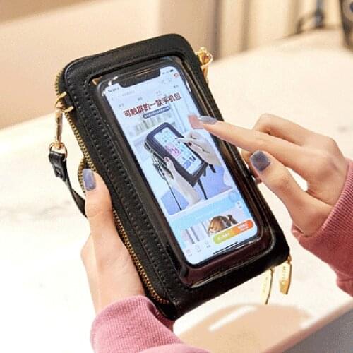 Small Touchable Crossbody Cellphone Purse Women Touch Screen Phone Bag Wristband Credit Card Coin Wallet Mini Shoulder Handbags