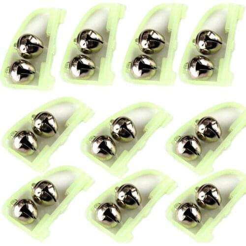 Luminous Fish Bell Alarm 5Pcs/lot Double Bell Rod Clip Fishing Alarm Sea Pole Small Fishing Accessories Can Be Repeated 2021