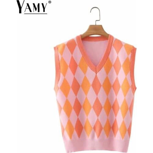 Sweater vest women korean fashion striped sweaters sleeveless vintage knitted cute sweater tops elegant pullover cropped tops