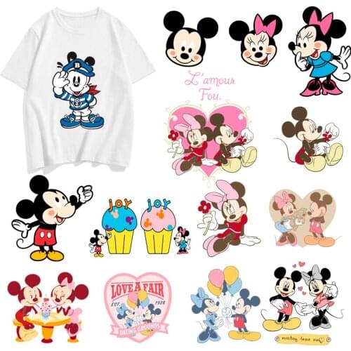 Disney Winnie the Pooh Patches for Clothe Men Boys Iron on Thermal Stickers Mickey and Minne Heat Transfer Washable Thermo Patch