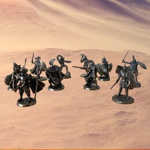 Vintage Cupronickel Spartan Arab Soldier Statue Model Shogun Warrior Gift Table Decoration Game Chess Piece Living Room Decor