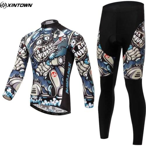 XINTOWN Ropa Ciclismo Outdoor Cycling Jersey Bike Team Long Sleeve Clothing Pants Set Bicycle Men Wear