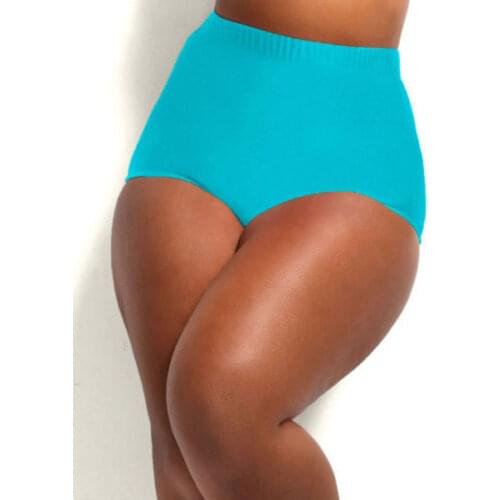 Plus Size 4XL Women Large Size Bikini Bottom High Waist Swimming Trunks Summer Beach Bottoms