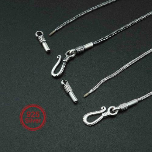 1.5MM Thick 18-22Inches Vintage Style Solid 925 Sterling Silver Screwed End Open Hook Cable Chain Necklace DIY Supplies 1320011