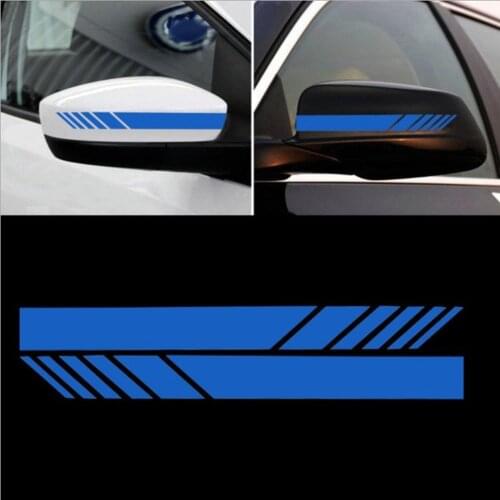 1 Pair Universal Car Rear View Mirror Sticker Reflective Car Sticker Rearview Mirror Side Decal Stripe for Espero Toyota VW
