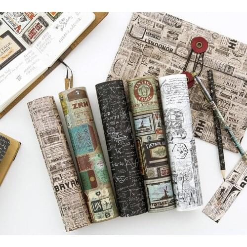 1 Roll 20cmx5m Washi Paper Tape Retro World Famous Spot Wide Hand Book Album Diary Decorative Stickers