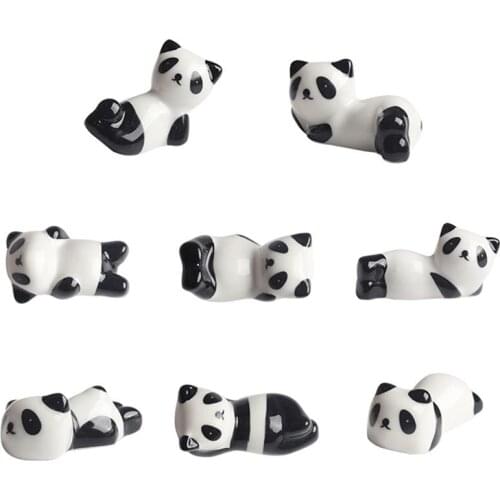 1pc Ceramic Panda Shape Chopsticks Holder Mini Cartoon Ceramic Chopsticks Rest Fork Rest Holder Tableware Accessories