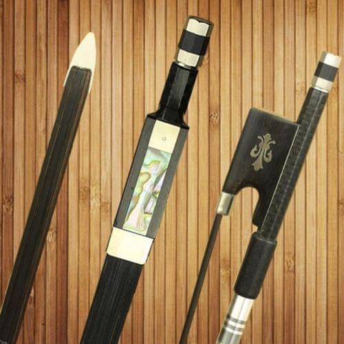 1 Pc New PRO Light Carbon Fiber 4/4 Violin Bow Nickel Silver Parts Mongolia Black Horse Hair Ebony Frog Good Balance Accessories