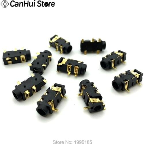 10PCS 3.5MM Headphone PJ-327A Gold-Plated Patch SMD Audio Earphones/Headphone Socket PJ327A 5PIN
