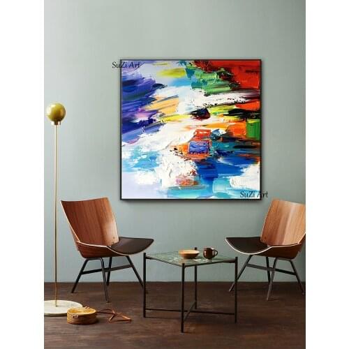 100% Handpainted By Professional Artist Abstract 3D Knife Dazzle Oil Painting On Canvas Decoration Picture Restaurant Wall Art