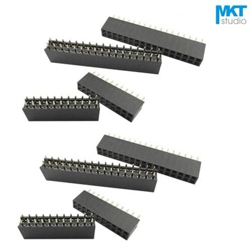 100Pcs 2.54mm Pitch Double Row Straight Pins 8.5mm Female PTH Pin Header For Arduino 2x22P 2x25P