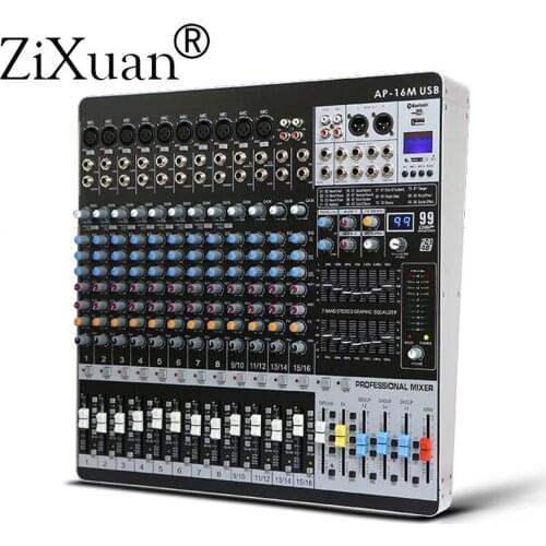 14/16 Channels Bluetooth Mixer 99 Kinds of Digital Effects 6 Group Output Dual 7-band Equalizer Bluetooth Performance Mixer