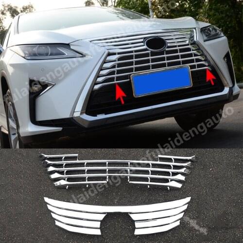 2pcs For Lexus RX350 RX450H 2016-2019 ABS Chrome Front Grille Grilles Moulding Cover Trim Car Accessories