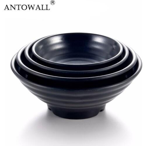 ANTOWALL Imitation Porcelain Plastic Melamine deep Salad Bowl Household Chinese Dinnerware Bowl Supplies
