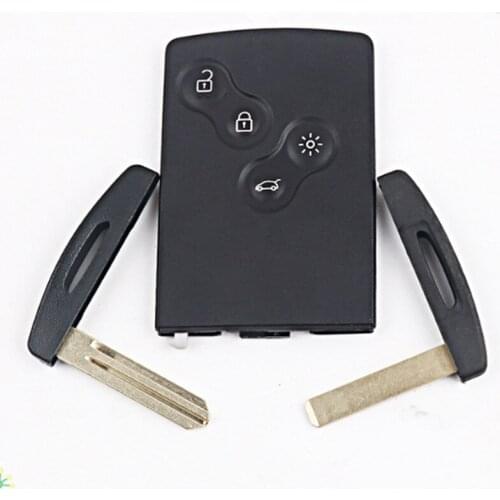 DAKATU 4 Button Auto Car Key Shell Case for Renault Laguna Koleos Remote Smart Key Card with Insert Small Uncut Blank Blade