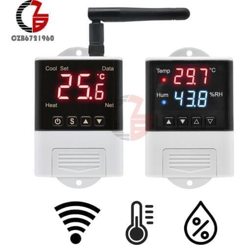 Wifi Thermostat Humidistat 12V 110V 220V Digital Temperature Humidity Controller Regulator Auto Car Incubator Thermoregulator