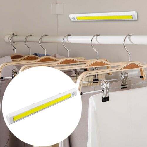 COB LED PIR Sensor Cabinet Closet Wardrobe Light Power By 4*AA Battery Strong Magnet Night Wall Light For Corridor Night Lamp