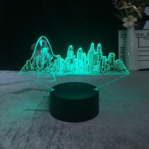 The Statue of Liberty In New York Festival Decorative 3D Night Light Alarm Clock Base Best Friend Colorful Delineascope Kid