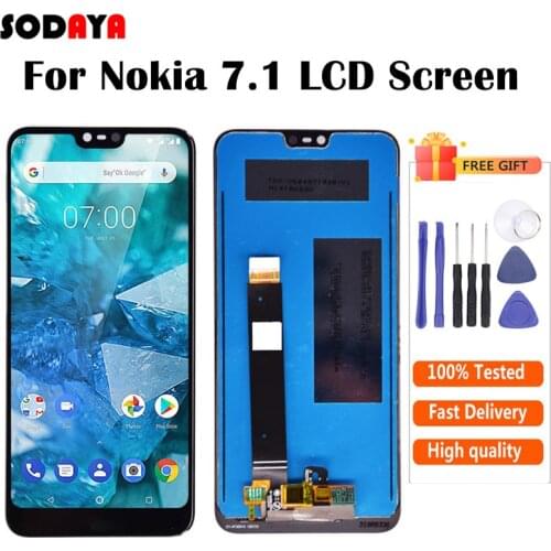 For Nokia 7.1 LCD Display + Touch Screen Digitizer Assembly Replacement Parts Free Shipping