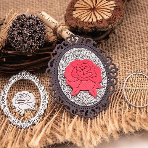 5x6cm The roses mirror Scrapbooking DIY Embossing Mothers Day paper dies cutting dies carbon steel cutter Metal die cards