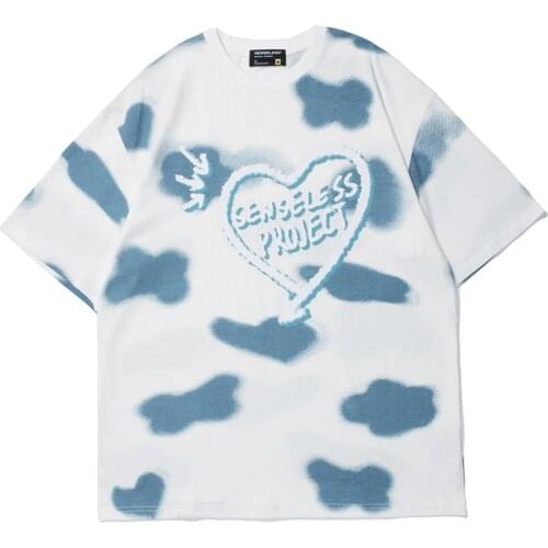 Harajuku Tie Dye T Shirt for Men 2021 Summer Streetwear 100% Cotton Tees Oversized T Shirt Men Casual Hip Hop Male T-shirts