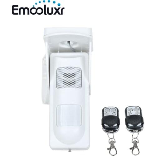 Hot Sale On-site Alarm PIR Outdoor Waterproof Battery Operated Wireless PIR Motion Detector Alarm System w 2pcs Remote Keyfob