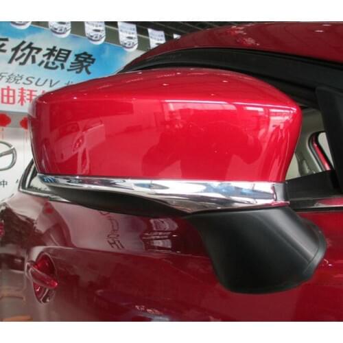 Chrome Cover Side Mirrors Strips For Mazda 2 3 DJ DL BM BN High-gloss Silver Molding Trims 2Pcs/Set Exterior Accessories