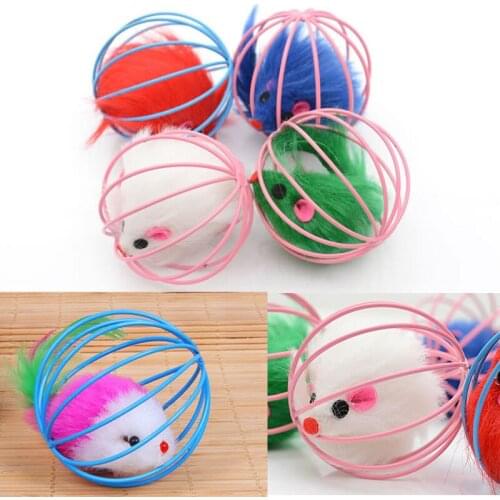 Pet Kitten Cat Toy Mouse in Cage Toys Playing Mouse Rat Mice Ball Chat Juguetes Para Gatos Katten Speelgoed