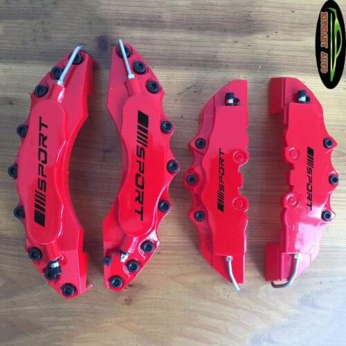 KUNBABY Red ABS Plastic Disc Brake Caliper Cover With Black Sport Sticker Logo For R17 R18 R19 Front Rear Free Shipping