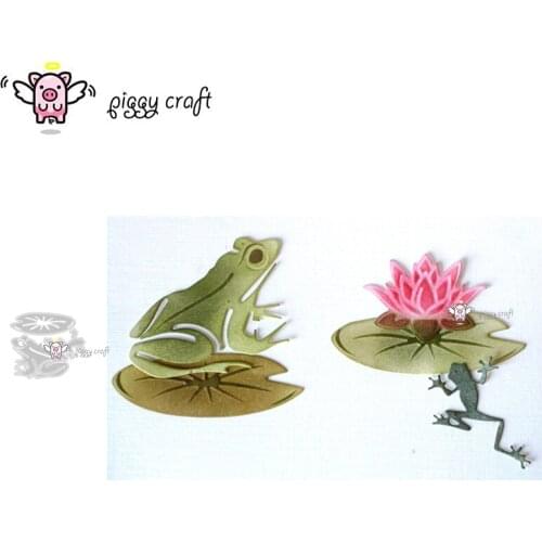 Piggy Craft metal cutting dies cut die mold Frog lotus leaf Scrapbook paper craft knife mould blade punch stencils dies