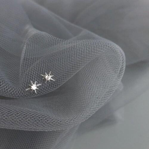 Fashion Star Stud Earrings Diamond Trumpet Flashing Diamond Four-Pointed Star Stud Earrings Simple Small and Sweet Jewelry