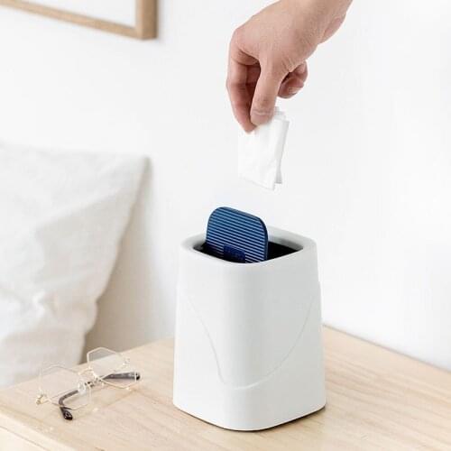 Home desktop trash can shake-cover living room home mini paper basket