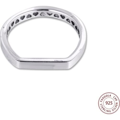 2020 New 925 Sterling Silver Rings for Women bar stacking Ring Stackable Silver Jewelry Wedding Party Gift anillos