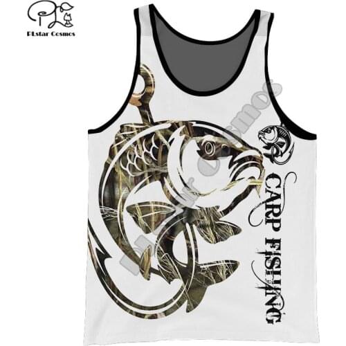 PLstar Cosmos Fishing 2021 New Fashion Summer Tank Top Fashion Men/Women Casual 3D Printed Colorful Beach Vest Style-F34