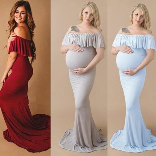 New Maternity Pregnant Women Photography Props Mermaid Skirt Soft Long Dress Photo Shoot Outdoor