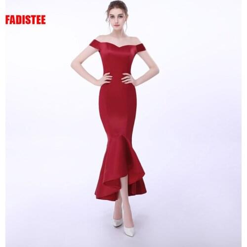 New arrival prom party dresses Vestido de Festa appliques boat neck dress elegant lace-up style ruffles sexy mermaid dress