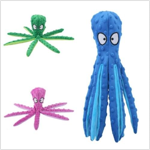 Octopus Squeaking Pet Toy For Educational Dog Puppy Cute Stuffed Plush Squeaky Toys Sound Cartoon Training Supplies