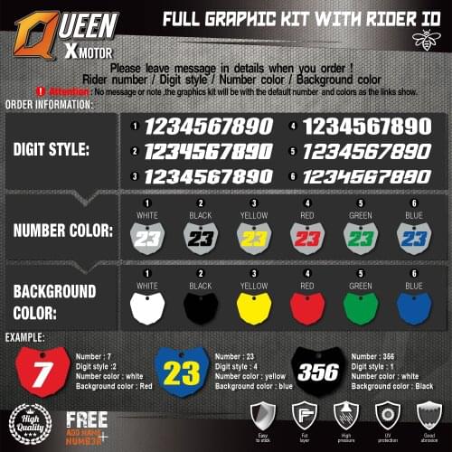QUEEN X MOTOR Custom Team Graphics Decals Stickers Kit For KTM 2011 2012 SX SXF , 2012 2013 EXC XC-W EXC-F 016
