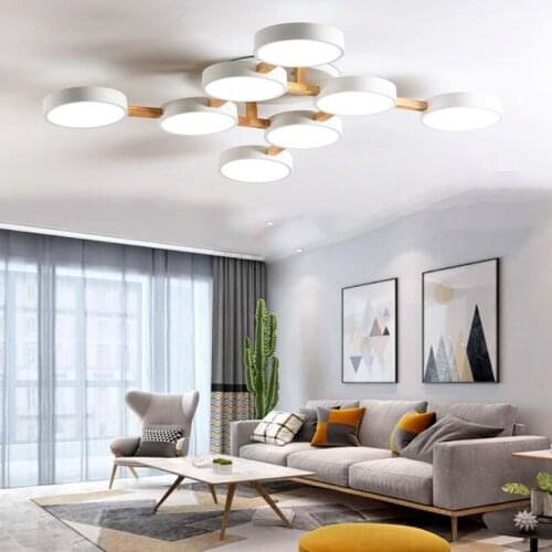Nordic living room bedroom LED ceiling lamp hotel villa apartment restaurant solid wood lighting chandelier direct sales
