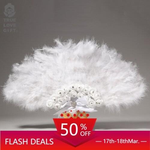 Wedding Feather Fan Performance Props Wedding Bride Holding Fan decorative fan feather fan lace fan hand held fan