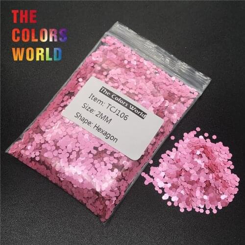 TCJ106 Pearlescent Matte Light Mallow Color Hexagon Shape For Nail Glitter Nail Art Decoration Face Glitter Facepaint DIY Tattoo