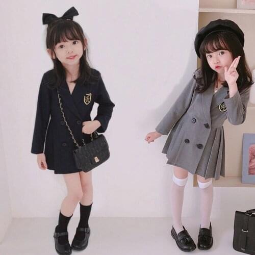 New Girls Kids Fashion Trench Coat Jackets Baby Girl solid Dress Children Overcoats Clothes 2 Colors 2-7Y #0173
