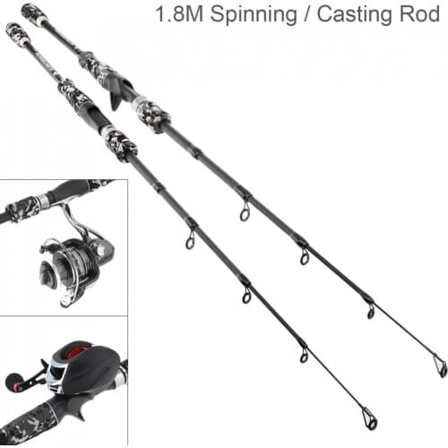 1.8m Carbon Fiber Lure Fishing Rod Spinning Casting Rod 5 Section Telescopic Ultra Light Travel Fishing Pole Lure Tackle Hot