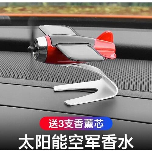 Car Decoration Aromatherapy airplane decoration Non-slip mat alloy Solar energy Rotate aircraft dashboard solid Car styling