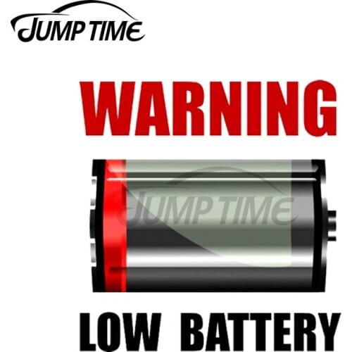 Jump Time 13 x 12.2cm Low Battery Sign Car Sticker Cartoon Decal Auto Refrigerator Laptop ScratchProof Sunscreen Vinyl Car Wrap