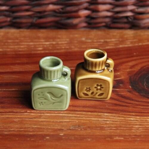 Zakka Japanese grocery retro ceramic flower pot Home Decoration Table Decoration bookcase shelf