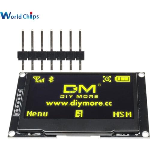 Diymore Yellow 2.42" 2.42 inch LCD Screen 128x64 OLED Display Module IIC I2C SPI Serial 12864 OLED Display for C51 STM32 SPD0301
